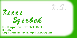 kitti szirbek business card